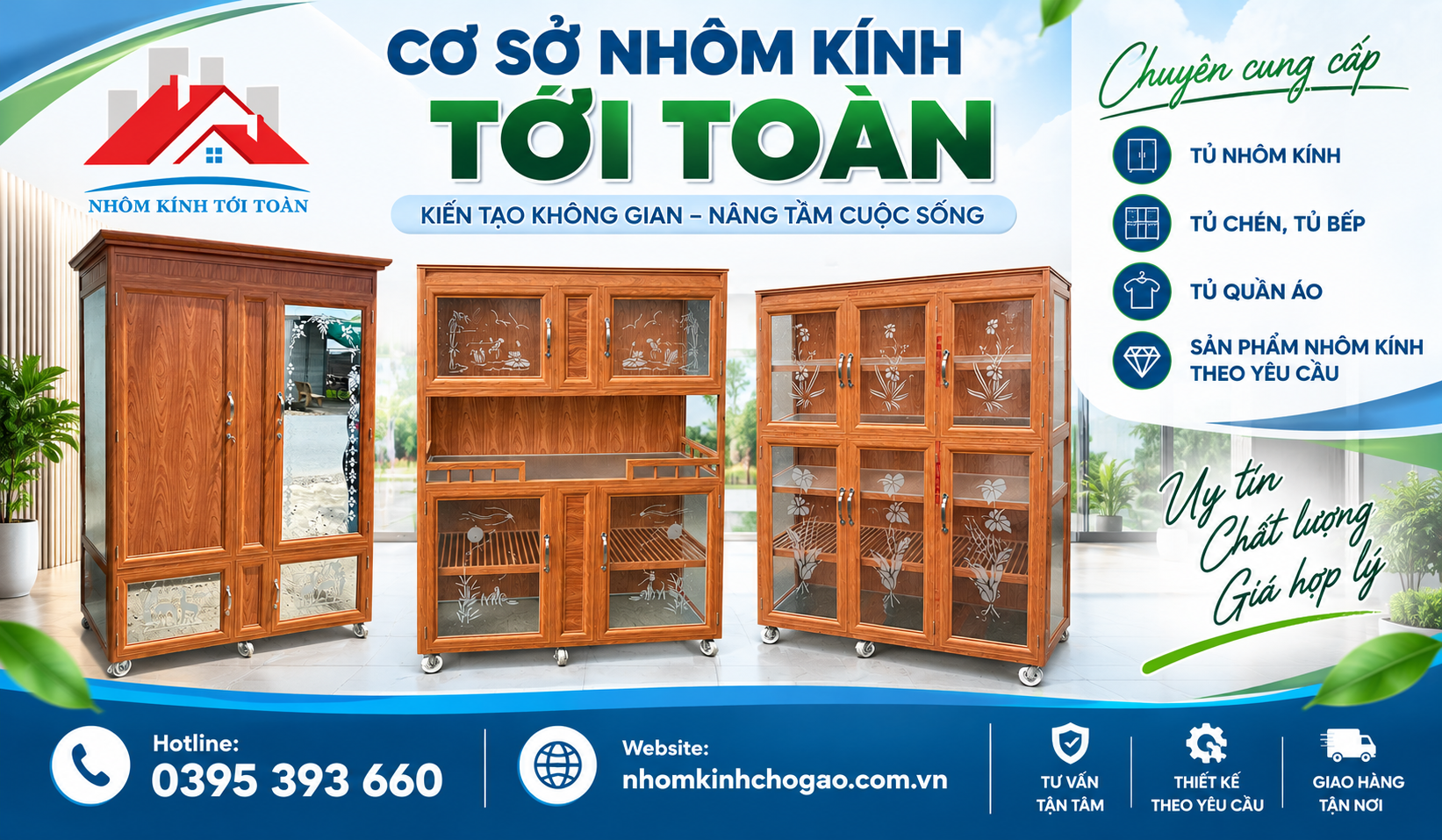 tủ nhôm kính vân gỗ giá rẻ tại Đồng Tháp