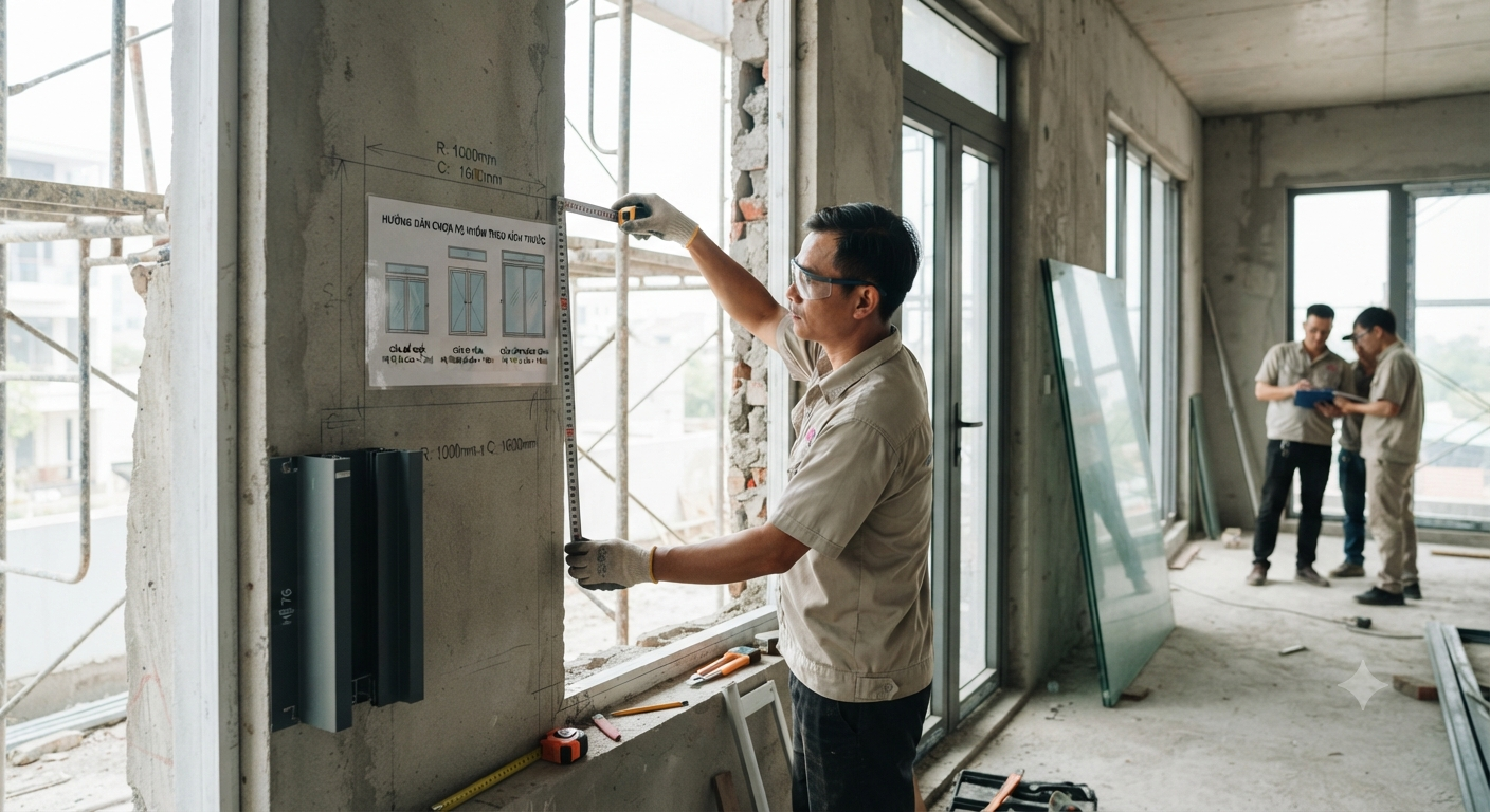 Hướng dẫn chọn hệ nhôm theo từng khoảng kích thước ô cửa cụ thể